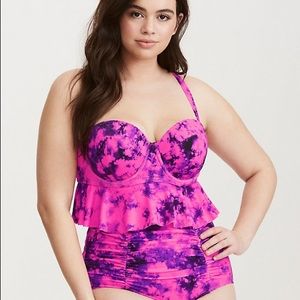 TORRID tiedye peplum bikini top